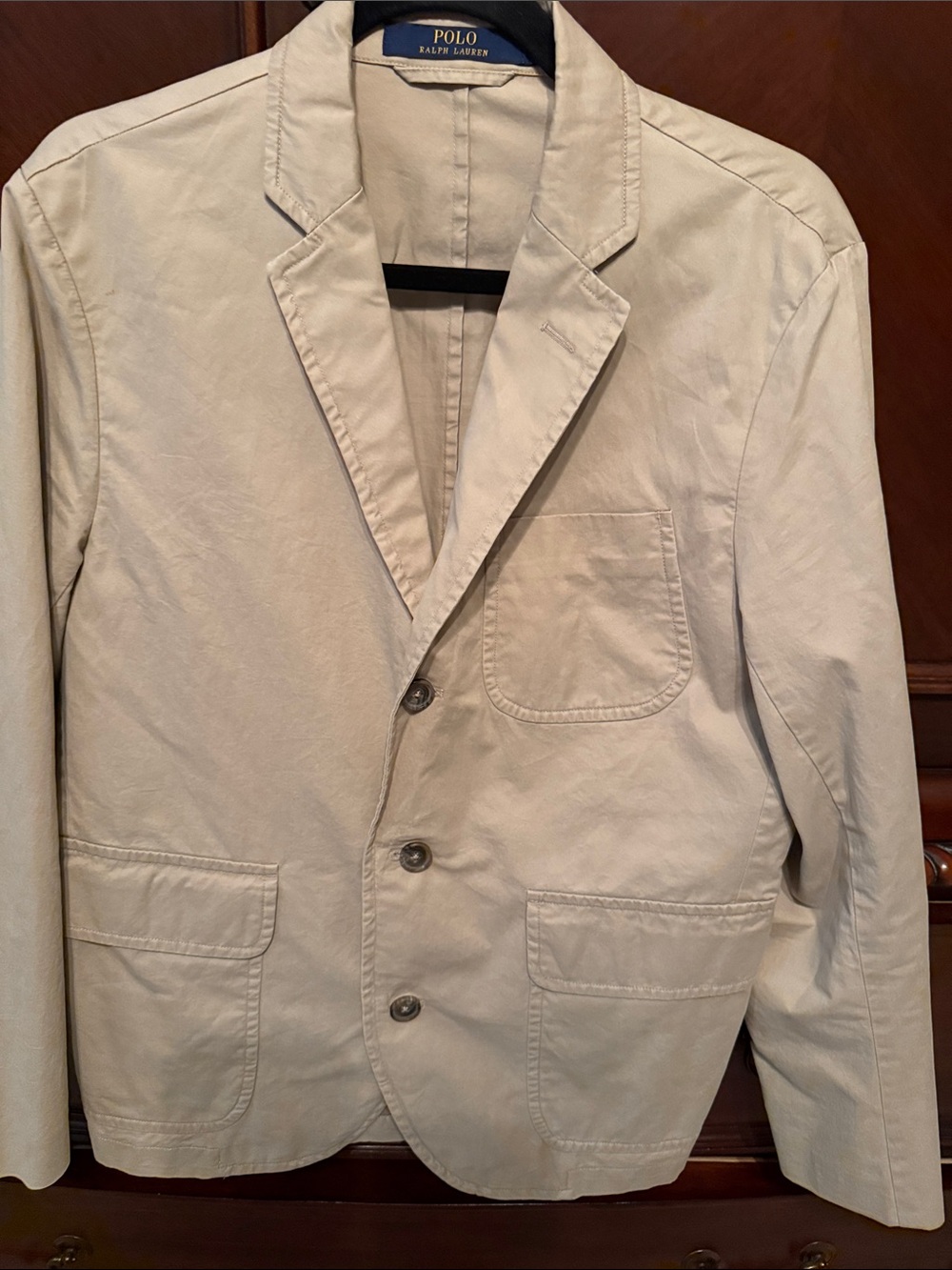 Polo by Ralph Lauren Beige Cotton Sport Coat Blazer